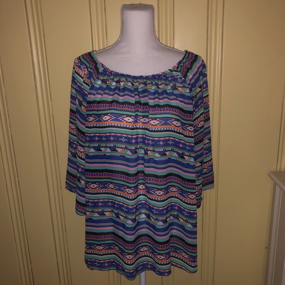 tribal print blouse